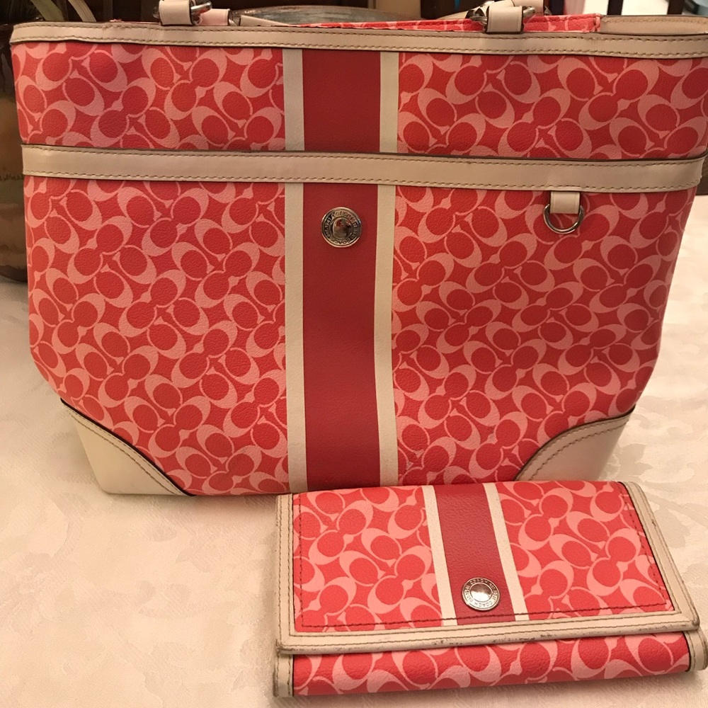 Coach handbag with matching wallet
